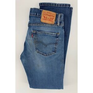 Levis 514 Jeans Mens 31x32 Blue Slim Straight Distressed Denim Pants